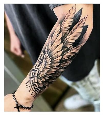2 Stück Engelsflügel-Saft-Kräuter-Tattoo-Aufkleber Für Männer- Und Frauenarme, Semipermanenter, Wasserfester Blumenarm Dauer Von Zwei Wochen Temporäre Tattoo Fake Tattoo Aufkleber
