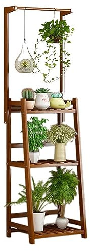 CNBYDK Hängender Pflanzenständer, 3-stufige Leiter, Blumenständer für den Innenbereich, Holz-Blumentopfständer für mehrere Topfpflanzen, Regal für Fenster, B