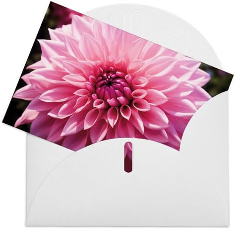 Floral Dahlia Flower Greeting Card With Envelopes Thank You Card Happy Birthday Card Blank Cards Congratulation Card for Birthday Wedding Holiday 4 X 6 In