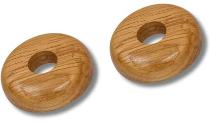 Dunnet Tools Heizkörperrohrabdeckungen, Holz, 15 mm Rohrabdeckungen, 4,5 cm breite Bodenringe für Heizkörperrohre, einfach zu installieren, aufsteckbare Eichen-Rohrmanschetten, 15 mm, 2 Stück