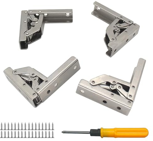 Jiaxitek 4‑Pack 90/180° Folding Hidden Hinge, Angle Support Bracket