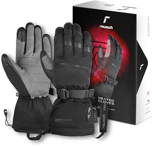 Reusch beheizbare Skihandschuhe für Herren & Damen | touchscreenfähig | besonders warm, wasserdicht & atmungsaktiv, wiederaufladbar, beheizte Winterhandschuhe, Advanced Heat R-TEX XT