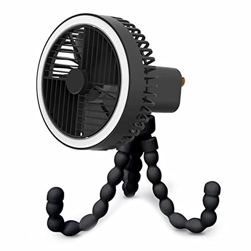 Ventilateur USB portable à suspendre avec trépied flexible alimenté par batterie rechargeable par USB Ventilateur de bureau 3 vitesses