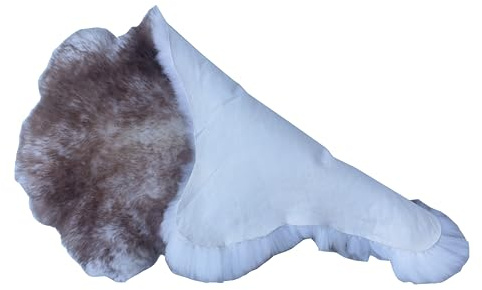 FURRYMAN Natürliche Lammfell – groß Muflon Schafsfell, 120 x 60 cm, chromfrei – Schafsfelldecken – naturbelassenes Lammfell - naturfell