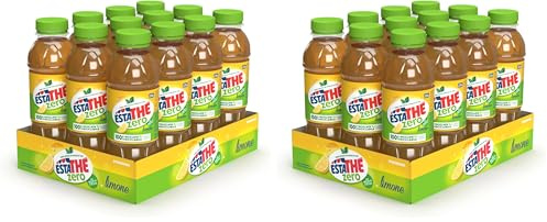 Estathé Zero Limone - The Freddo, Senza Zucchero, con Vero Infuso di Foglie di The e Succo di Limone, Bevanda Analcolica Senza Glutine, 12 Bottiglie da 0,4 lt (Confezione da 2)