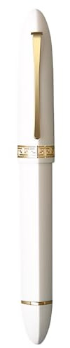 Majohn V60 Dreikantkolbenfüllhalter EF Feder Weiß Golden Harz Schreiben Büro Stift mit Geschenkbox