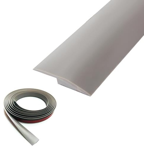 Übergangsprofil PVC Schwellenrampe Einstiegsleisten, Übergangsleiste Boden,Höhen-Ausgleichsprofil, Höhenausgleich 0.3-0.5cm Türschiene,Übergangsschiene Ohne Bohren Für Teppichboden Fliesen(Gray,3.5*20