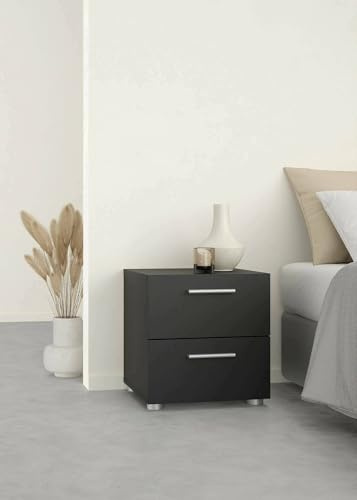 Dmora Mesita Judith, cómoda Baja, Mesa de Noche, Estante de Cama, 40 x 40 x 42 cm, Negro