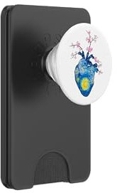 Van Gogh Love Cœur en fleur de cerisier étoilé dans la poche PopSockets PopWallet pour MagSafe