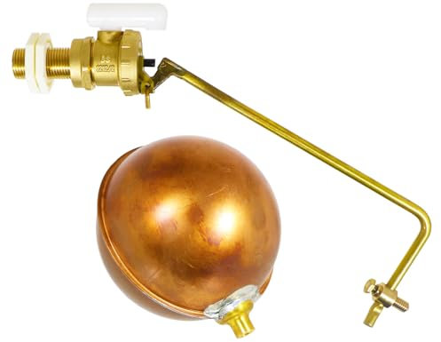 SPARES2GO Toilet Float Valve 1/2 Part 2 BS1212/2 Low Pressure Side Entry 4 1/2 Copper Ball Kit