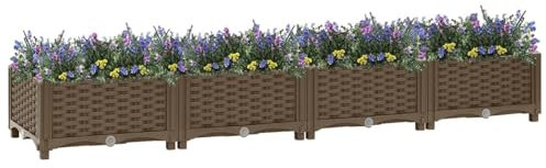 Somanki Hochbeet 160x40x23 cm Polypropylen, Palettenrahmen, Hochteich, Gemüsebeet, Kräuterregal Balkon, Blumenbeet, Kräuterspirale, Tomatenbeet, Pflanzhochbeet - 316514