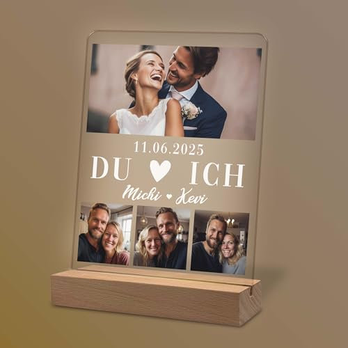 Yuweli Fotogeschenke | Personalisierte Geschenke für Frauen Männer | Geschenk für Ihn Sie | Partner Geschenkidee mit eigenem Foto | Geschenke für Ihn Sie | Du & Ich | Acrylglas
