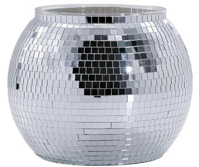 Ice Bucket Mirror Silver Disco Ice Buckets for Parties, Mirror Silver Disco Ball Decor, Cooler for Wine Beer Champagne Ice Cold Drinks Beverage Ice Bucket