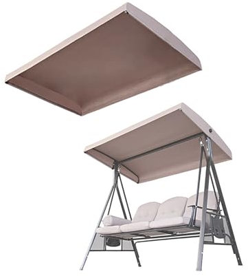 SJASD Sonnendach Dachbezug für Hollywoodschaukel Dach-Plane für Garten-Schaukel Dachplane Ersatzdach,2/3 Sitzer Wasserabweisend Ersatzdach Für Gartenschaukel, UV-Schutz Schaukeldach Ersatz-Bezug