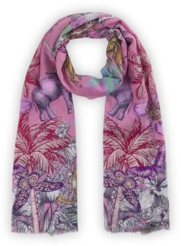 CODELLO Damen Leichter Schal aus Organic Cotton mit Dschungel-Muster