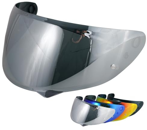 Visière de Casque pour C10 Visière de Casque de Protection Contre Le Vent Moto,Lentille de Remplacement Visiere Casque Moto (Argent)