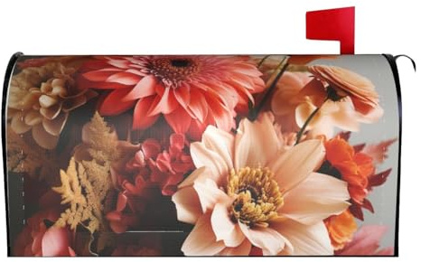 Copertura magnetica per cassetta postale con bouquet di fiori, copertura decorativa per cassetta postale per casa, esterno, benvenuto, giardino, decorazione per lettere, 53 x 45 cm
