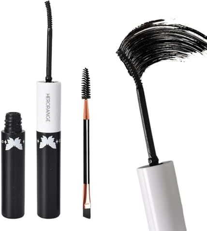 Colla Ciglia Finte Waterproof 2 in 1,Mascara Nero + Sigillante Trasparente+Pennello per Sopracciglia,Adesivo per Ciglia e Sigillante,Colla Ciglia Finte Ciuffetti,Per Extension Ciglia Fai da Te
