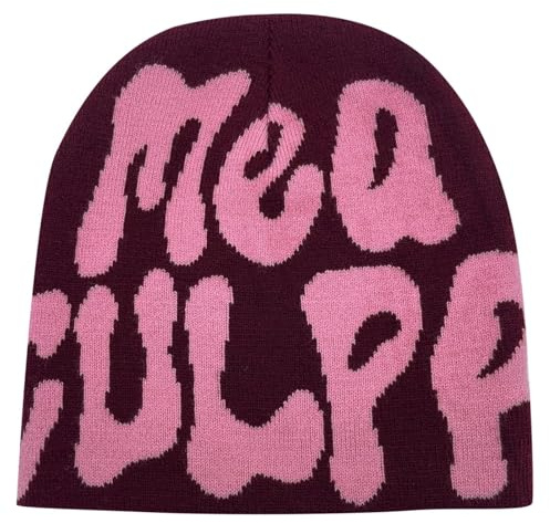 Y2k Beanie Mütze Herren Damen Teenager Y2k Cap Warm Sportmütze Bedruckter Hut für Freizeitaktivitäten Slouchy Beanies und Strickmützen für Unisex