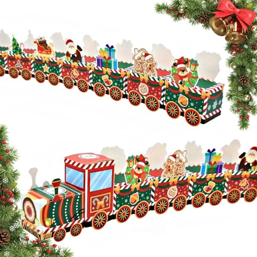 2025 Adventskalender zum Befüllen – 24 Rote Zug-Schachteln, DIY Adventskalender Selber Basteln, Weihnachtskalender zum Befüllen, Befüllbares Häuser-Set für Kinder & Erwachsene