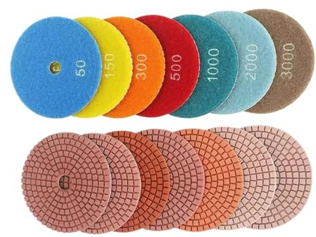 Xuro 4 100mm Diamant-Schleifscheibe for Quarzstein, rote Farbe, Nasspolierpad for Marmor, Granit, Betonboden, Keramikfliesen(50,4 inch 100mm)