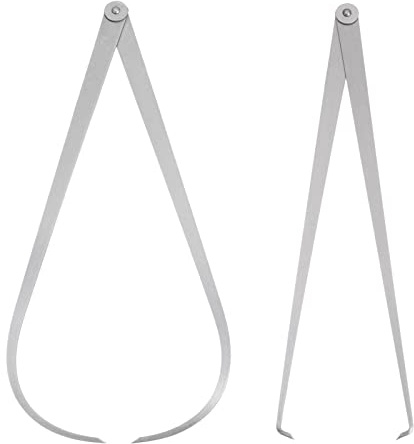 QUARKZMAN 2 Piezas Calibrador Fijo De Fricción Interior/Exterior 600mm 24 Pulgadas Acero De Herramienta Instrumento De Medición Interna Fijo Para Tallado Modelado Conformado Plata