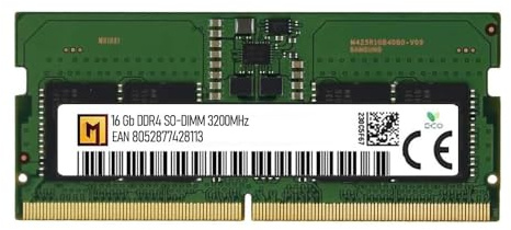 MG, Memoria Ram so-dimm DDR4 da 16Gb Premium Brand con frequenza di 3200 MHz, memoria per laptop, Notebook e mini Pc, modulo singolo, compatibile con sistemi Intel e Amd, garanzia Italia