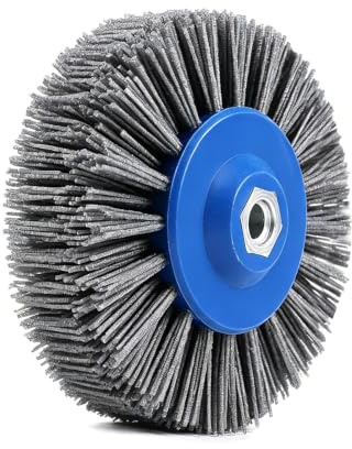 Spazzola in nylon M14, grana 120, spazzola abrasiva con filo abrasivo 140 mm, spazzola per lucidatura per smerigliatrice angolare, macchina satinata, spazzola con setole per sbavatura, rimozione della