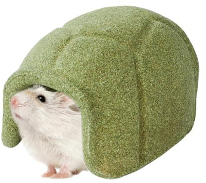 Générique 2-i-1 Hamsterhaus & Kauspielzeug im Schildkröten-Design - Natürliches Nagerversteck zur Zahnpflege - Interaktives Zubehör für Hamster, Meerschweinchen, Chinchillas och Rennmäuse