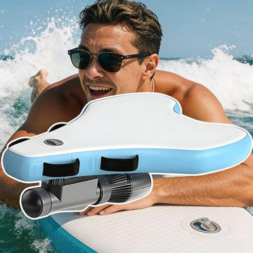 Elektrisches Jet-Surfbrett, 2-in-1 aufblasbares Bodyboard/Paddleboard mit Unterwasser-Scooter, 500W, 10-Gang 3-9km/h, 40-130min Laufzeit, 114.8 kg Kapazität für Erwachsene