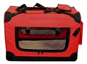 walexo Faltbare Hundebox Hundetransportbox Katzentransportbox Katzenbox (ROT, L)
