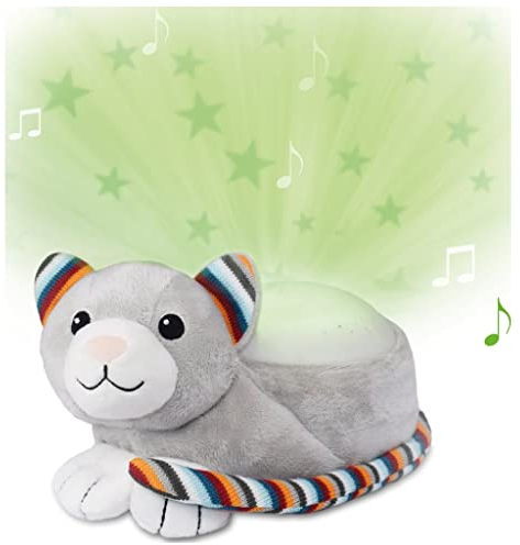 ZAZU Kiki The Kitten Projektor - Baby Lichtprojektor mit beruhigenden Melodien (Herzschlag-Sound, Naturgeräusche oder Lounge-Musik) | Schrei-Sensor | Automatische Abschaltung | waschbar