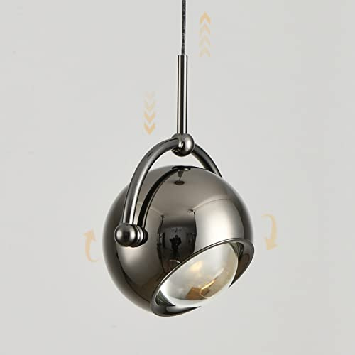 Creativo Illuminazione di sollevamento Alluminio Lampada a sospensione Camera da letto 360° Regolabile Luci pendenti Sala da pranzo Salita e discesa Ferro Vetro Lampadari 7W LED 3000K Calda Luce Nero