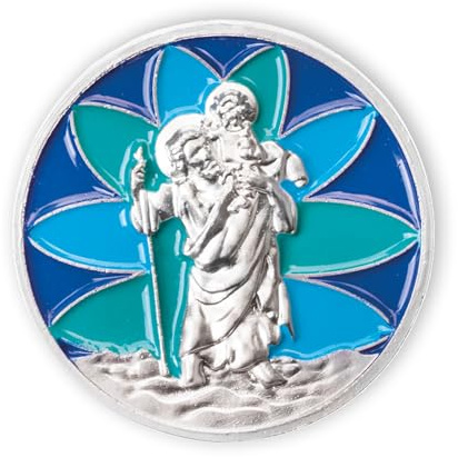FRITZ COX Automedaille Christophorus 'Mosaik' in blau-türkis
