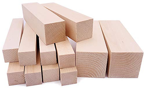 12 Stk Schnitzholz Schnitzen Natürlich Lindenholz Rohlinge Balsaholz zum Schnitzen Holzblöcke Unbehandelt Schnitzblock Basswood Carving Blocks für DIY Schnitzer