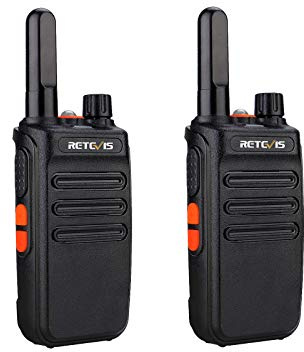 Retevis RB635 Funkgerät mit Taschenlampe, PMR446 Lizenzfreies Radio, Lange Reichweite, Mini Funkgeräte Set USB-Kabel Walkie-Talkies mit VOX für Familienspaziergang, Camping(Schwarz, 2 Stück)