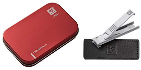 Zwilling TWIN® S Nagelknipser Lederhülle + Alubox Rot + Geschenkverpackung