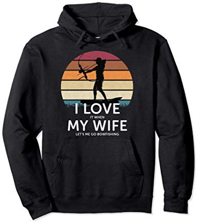 Ich liebe meine Frau Vintage Bow Fishing Design Pullover Hoodie