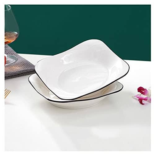 Assiettes Plates Plaques de dîner en céramique Ensemble de 2, plaques blanches La salade apéritif de la salade Pâtes servir des assiettes de dessert plats micro-ondes four et lave-vaisselle Assiette