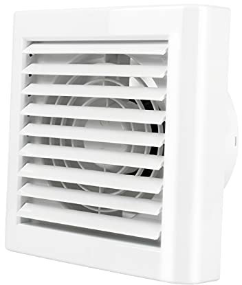 Extractor de Baño Ventilador de escape de lumbrera eléctrica 6 Tipo de ventana de vidrio para el hogar Ventilador ventilador ventilador de escape silencioso para baño, blanco, 2 1W, 125CFM Extractor