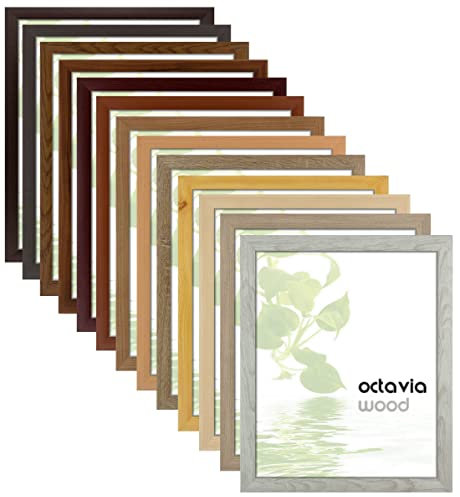 myposterframe Bilderrahmen 25 x 25 cm Octavia Nussbaum hell mit Kunstglas klar