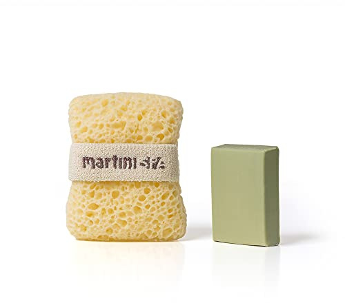 martini SPA - Massage Natural - Gant porte-savon avec savon d'olive, polyuréthane, beige, standard, 125g, 1 unité