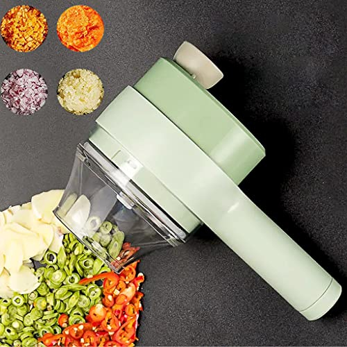 DEPILA Mini Wireless Electric Vegetable Cutter, 4 in 1 Portable Electric Vegetable Cutter Set, Usb Rechargeable, Electric Meat Mincer, For Garlic Pepper Chili Onion Meat and Spices