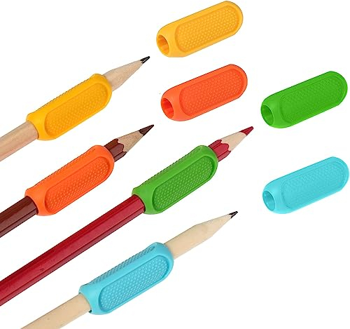Giantree Lot de 8 Aides à L'écriture pour Stylo pour Enfants, Silicone Guide Doigts Ecriture Enfant, Poignées Triangulaires pour Crayons, Pencil Grips for Kids