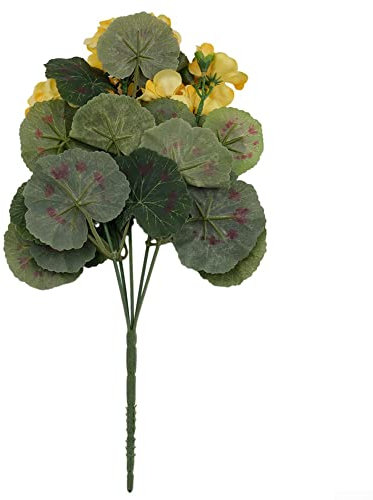 URPIZY Flowers, Artificial Geranium Yellow Flowers Artificial Plants Wedding Decoration Table Centerpieces, for Home Office Party Decor