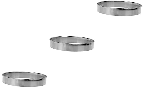 3pcs Pizza Serving Ring Cake Ring 7 Inch Round Cookie Cheese Pizza Muffin Rings Make up Organizers and Storage Food Pizza Saucing Ring Mini Stainless Steel U.k. Boiled
