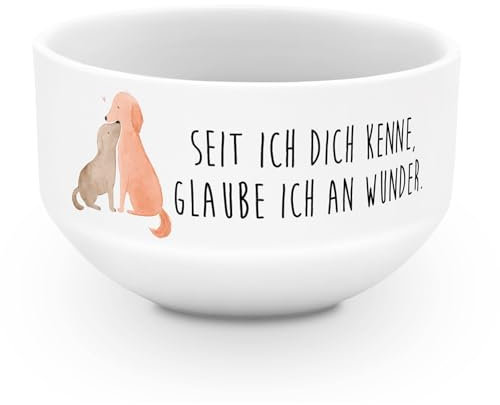 Mr. & Mrs. Panda frühstücksbowl Hunde Liebe - Geschenk, Vertrauen, salatschälchen, Hund, Müsli Schalen, Optimitisch, Herz, dessertschale, Sprüche, Suppenschüssel, Müslischale