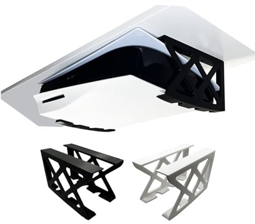 PS5 Halterung für Playstation 5 Disk Digital Sony Tisch Halter Konsole Zubehör Aufbewahrung Mount Gaming Setup (Schwarz)