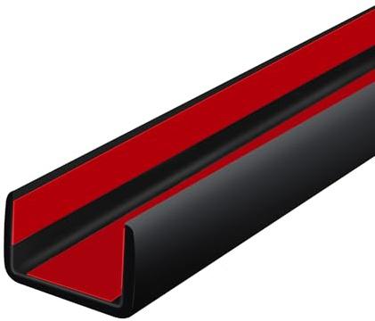 Gummi-Kantenverkleidung, selbstklebende U-Kanal-Kantenverkleidung, große 10 mm (3/8 Zoll) U-förmige Zierleiste, Kantenband für Sperrholz, Holz, Regal, Schrank, Arbeitsplatte, Länge 6 m, Schwarz