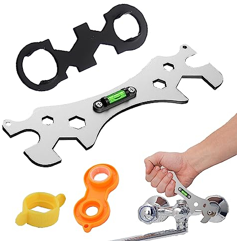 WYRGQIQN Chiavi regolabili per doccia, chiave multifunzione con angolo curvo speciale autolivellante, chiave di riparazione portatile per bagno 8 mm, 10 mm, 12 mm, 14 mm, 17 mm, 23 mm, 30 mm